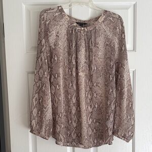 Banana Republic Snake Print Long Sleeve Blouse